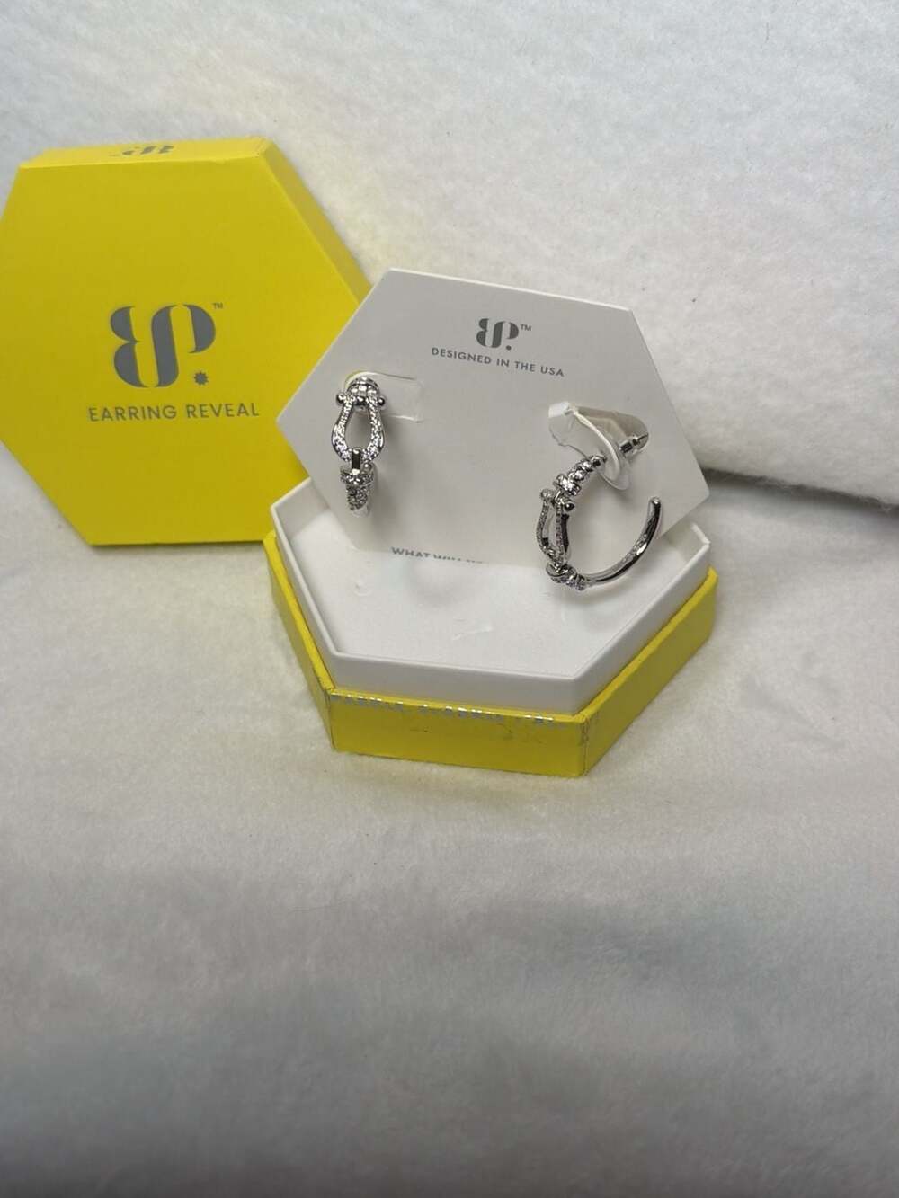 BP Western Wonder CZ Rhodium Hoops